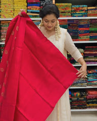Red Cotton Jari Suit
