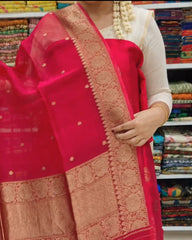 Red Cotton Jari Suit