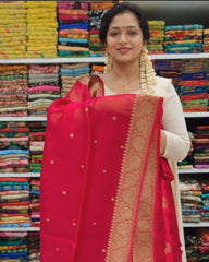 Red Cotton Jari Suit