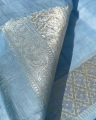 Sky Cotton Jari Suit