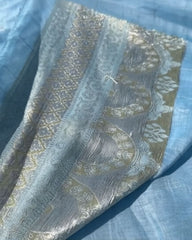 Sky Cotton Jari Suit