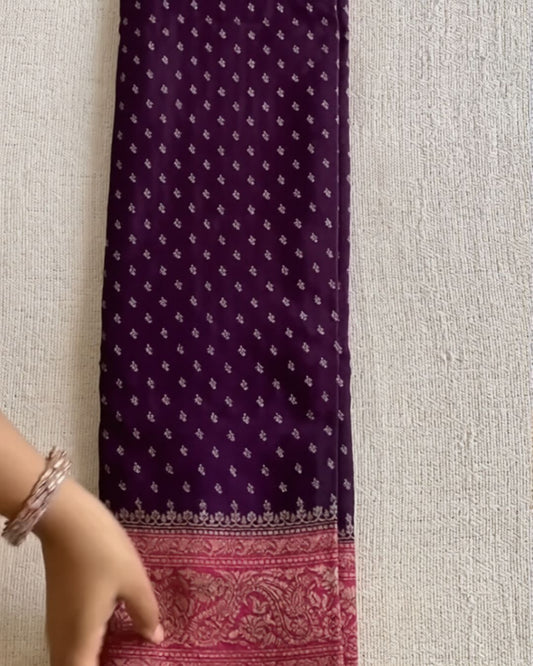 Violet Banarasi Silk Saree