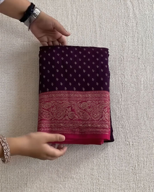 Violet Banarasi Silk Saree