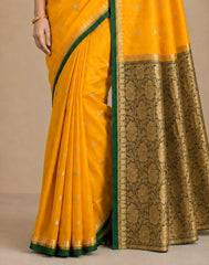 Yellow-Green Silk Saree