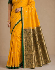 Yellow-Green Silk Saree