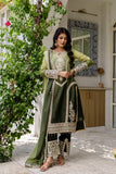 Star Georgette Embroidered Top with Crêpe Bottom & Dupatta Set