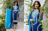 Star Georgette Embroidered Top with Crêpe Bottom & Dupatta Set