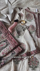 Elegant Faux Georgette Embroidered Suit Set with Digital Print Crepe Plazzo