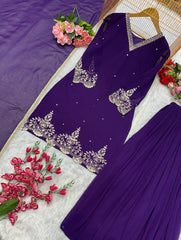 Heavy Fox Georgette Embroidered Suit Set with Dupatta