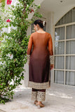 Star Georgette Embroidered Top with Crêpe Bottom & Dupatta Set