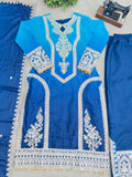 Star Georgette Embroidered Top with Crêpe Bottom & Dupatta Set