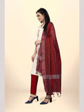 Elegant Cotton Jacquard Dress Material With Cotton Bottom And Dupatta