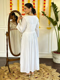 Exclusive White Embroidered Designer Angrakha Kurta Set 2025