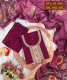 Premium Roman Suit Set with Chanderi Digital Print Dupatta