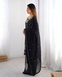Designer Faux Georgette Suit with Real Mirror & Thread Work