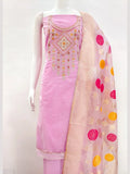 Launching New Pink Color Chanderi Dress Material Collection At Wholesale Rate