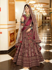 Luxurious Bridal Special Lycra Velvet Lehenga Choli With Double Dupatta