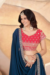 Multi Color Faux Georgette Lehenga Collection By Royal Export