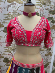 Stunning Choice For Weddings Royal Multicolor Georgette Lehenga Choli Single Available