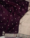 Midnight Bloom Silk Saree