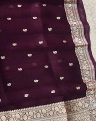 Midnight Bloom Silk Saree