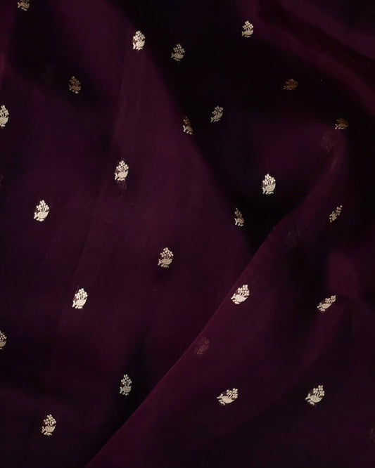 Midnight Bloom Silk Saree