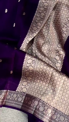 Orchid Glow Banarasi Silk Saree